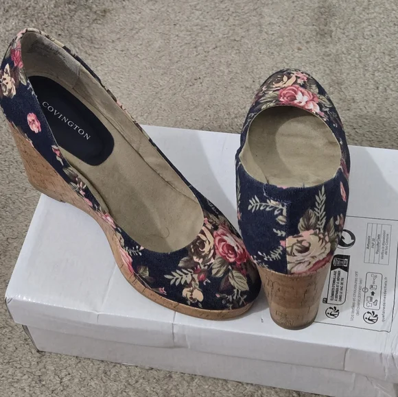 Denim floral Wedge - Picture 6 of 8